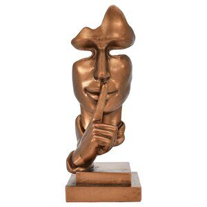 Adam & Friends Home Decor Silence Is Golden Sculpture | 1-Piece | Bronze